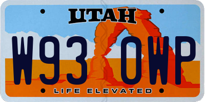 UT license plate W930WP