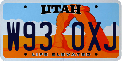 UT license plate W930XJ