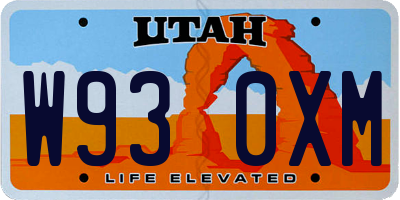 UT license plate W930XM