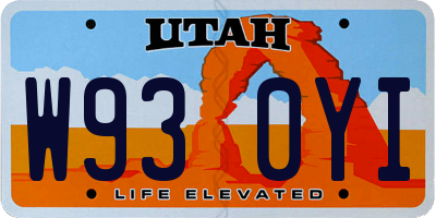 UT license plate W930YI