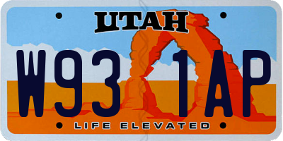 UT license plate W931AP