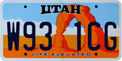 UT license plate W931CG