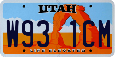 UT license plate W931CM