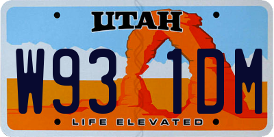 UT license plate W931DM