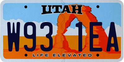 UT license plate W931EA