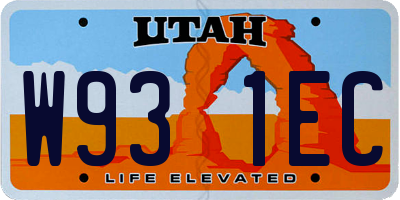 UT license plate W931EC