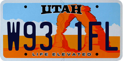 UT license plate W931FL