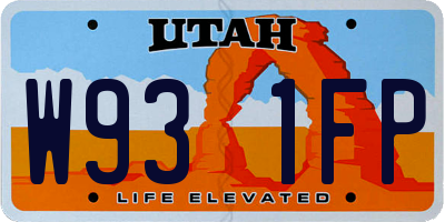 UT license plate W931FP