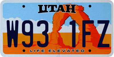 UT license plate W931FZ