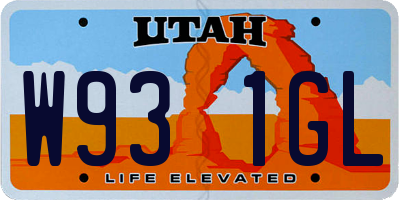UT license plate W931GL