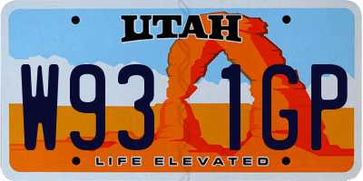 UT license plate W931GP