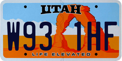 UT license plate W931HF