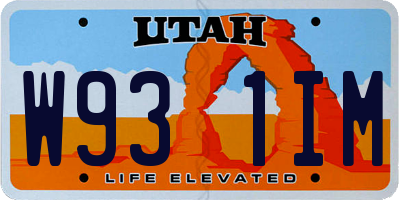 UT license plate W931IM