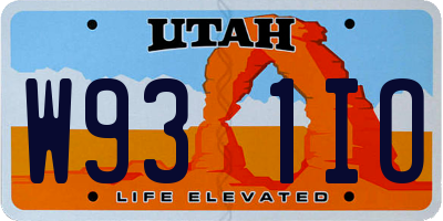 UT license plate W931IO