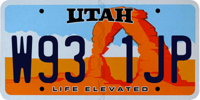 UT license plate W931JP
