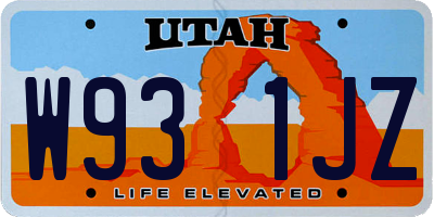 UT license plate W931JZ