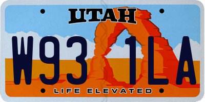 UT license plate W931LA