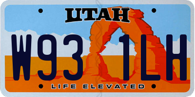 UT license plate W931LH