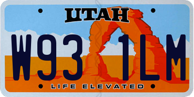 UT license plate W931LM
