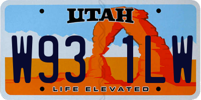 UT license plate W931LW