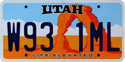 UT license plate W931ML