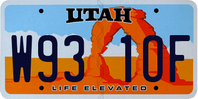 UT license plate W931OF