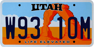 UT license plate W931OM