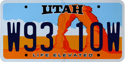 UT license plate W931OW