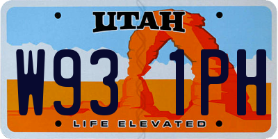 UT license plate W931PH