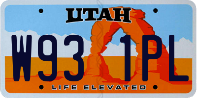 UT license plate W931PL