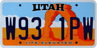 UT license plate W931PW