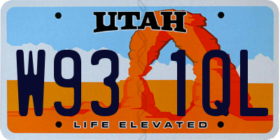 UT license plate W931QL