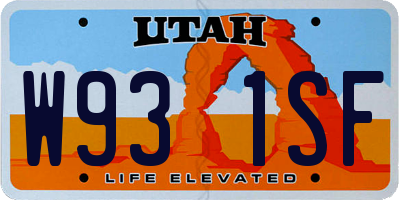 UT license plate W931SF