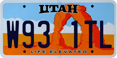 UT license plate W931TL