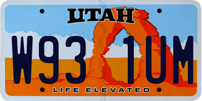 UT license plate W931UM