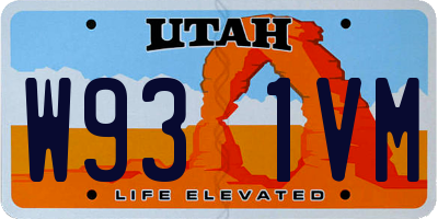 UT license plate W931VM