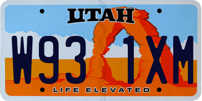 UT license plate W931XM