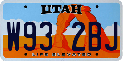 UT license plate W932BJ