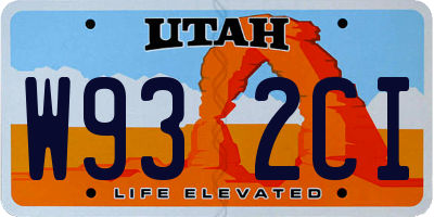 UT license plate W932CI