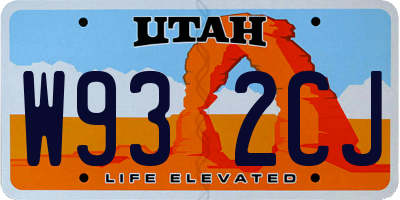 UT license plate W932CJ