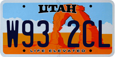 UT license plate W932CL