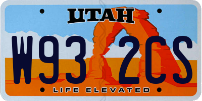 UT license plate W932CS