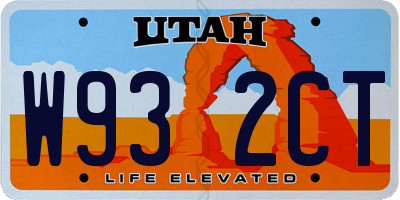 UT license plate W932CT