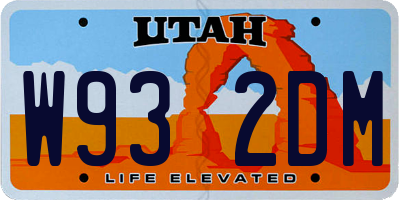 UT license plate W932DM