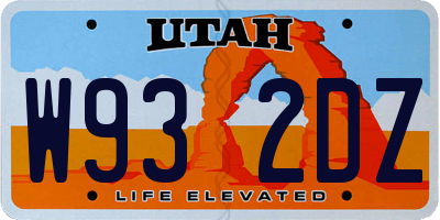 UT license plate W932DZ