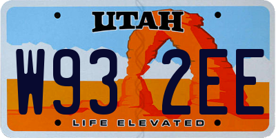 UT license plate W932EE