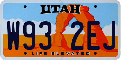 UT license plate W932EJ