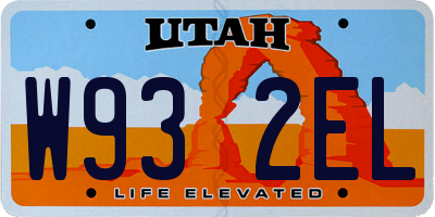 UT license plate W932EL