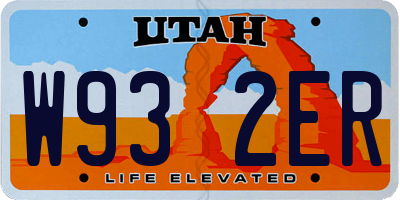 UT license plate W932ER