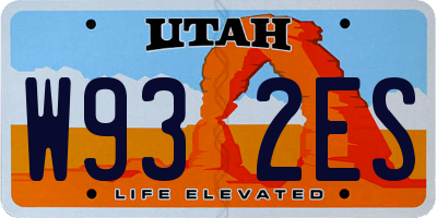 UT license plate W932ES